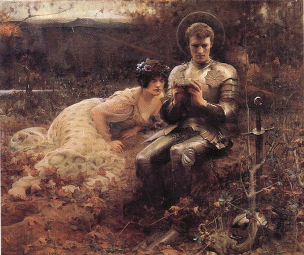 John William Waterhouse The Temptation of  Sir Percival oil painting picture